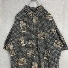 Cooke Street 総柄　ヤシの木 半袖シャツ　コットン100% 2XL