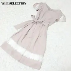 ウィルセレクション レースカットワークワンピース M ピンク リボン付き