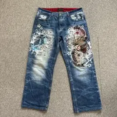 不倶戴天　FUGUITATEN 刺繍デニムパンツ 36