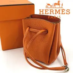 HERMES エルメス ヴェスパ レザーポーチ オレンジ 四角D刻印 美品
