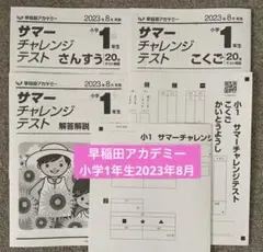 早稲田アカデミー　チャレンジテスト　小学1年2023年8月