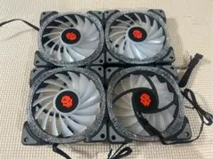 動作未確認☆メーカー・型番不明★PCケースファン☆4個まとめ☆ジャンク★ブラック