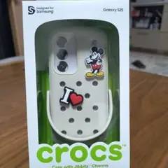 Galaxy S25 crocs コラボ スマホケース ミッキーチャーム付き
