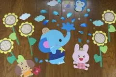 翌日発送❣️夏の壁面 水遊び ひまわり 保育園 幼稚園