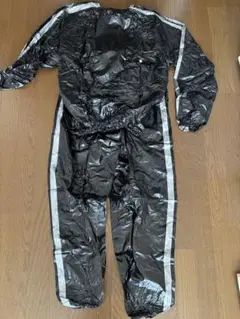 黒 サウナスーツ 反射ストライプ付き