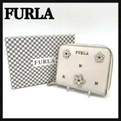 【即完売モデル】フルラ☆フラワーモチーフ ラウンドジップウォレット 入手困難