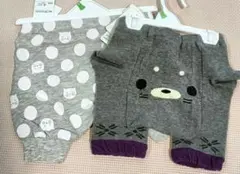 パンツ　ズボン　2枚　ネコ　60〜70cm
