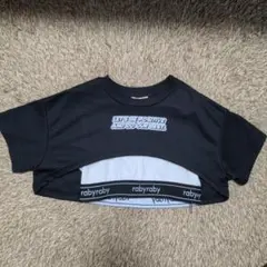 raby raby メッセージへそ出しTシャツ 130
