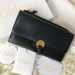 【美品・付属品完備】✨クロエ 長財布 L字ファスナー インディ レザー ブラック