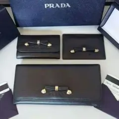 PRADA プラダ リボン 長財布 キーケース カードケース 3点 サフィアーノ