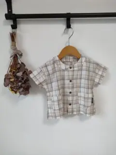 新品未使用品　チェックシャツ　90
