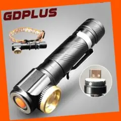 LED ヘッドライト USB充電式 懐中電灯 フラッシュライト 強力2
