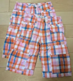 チェック 半ズボン　130cm ２枚　【バラ売り不可】