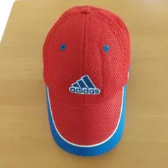 adidas メッシュキャップ 赤 54~57cm フリーサイズ