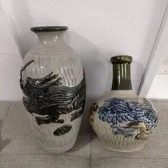 希少　亀万酒造　龍型陶器酒瓶　空瓶　工芸品　年代物　コレクション 希少 亀万酒造の龍型陶器酒瓶の空瓶(清酒)｜Yahoo!フリマ（旧