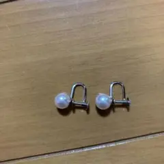 未使用 プラチナ pt850 パール イヤリング
