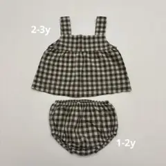 美品 organic zoo ギンガム セットアップ