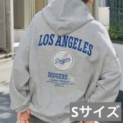 【別注】 MLB公式 ドジャース ロゴ刺繍バックデザイン裏起毛フーディーパーカー