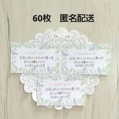 60枚 手書き サンキューカード サンクスカード ボタニカル柄 匿名配送