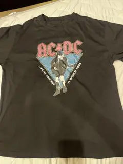 AC/DC Tシャツ　バンドTシャツ　黒　グランジ