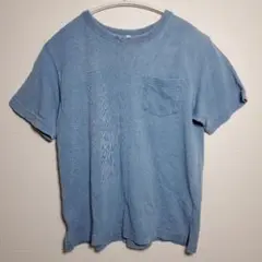 ライトブルー クルーネック Tシャツ ポケット付き 140㎝