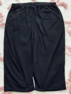 【大きいサイズ】 4L メンズスウェットパンツ 七部丈 ブラック