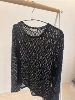BEAUTY&YOUTH ブラック レース トップス