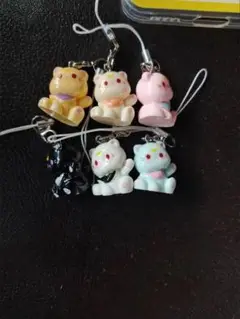クマ型ストラップ6個セット