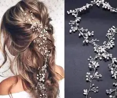 ウェディングヘッドドレス シルバー ヘアアクセサリーアクセサリー 髪飾り