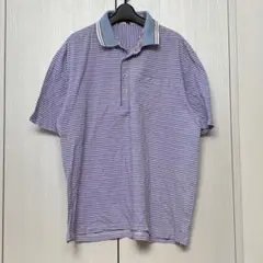 【即納】 FIDATO uomo ポロシャツ ブルー パープル ボーダー 3L