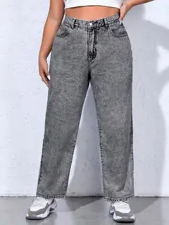 美品 SHEIN シンプルデニム 霜降り黒 XS
