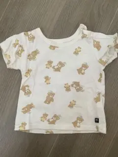 クマプリント 半袖Tシャツ 70cm フタフタ