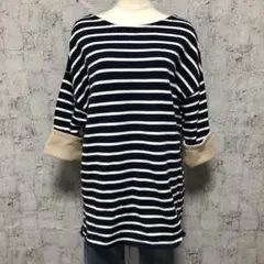 【snidel】スナイデル バックファスナー ボーダーカットソーチュニック F