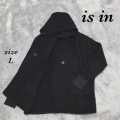 イズイン (L) vintage ボアパーカー フード 無地 ブラック