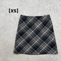 a2136＊レディースタイトスカート　チェック柄　グレー系【XS】綺麗め