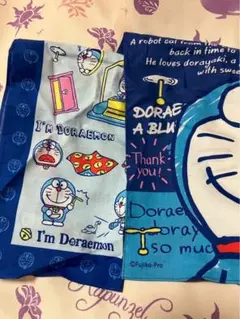 ドラえもん ハンカチ 青水色　新品　未使用　ハンドタオル　ガーゼ　小学校　幼稚園
