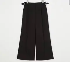 プラステ ストレッチリネンミックスワイドパンツ ブラック Mサイズ