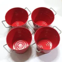 赤い　バケツ缶　４個セット☆★☆
