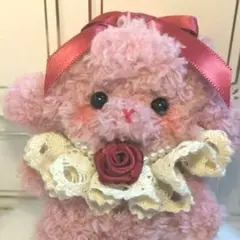 ひつじのモコちゃん（ローズ）モール人形　モールドール　モールアートキーホルダー