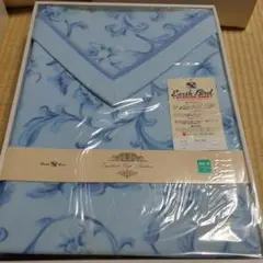 西川　コットン100% 青い花柄ブランケット 140x200cm　オールシーズン