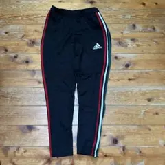 adidas ジャージパンツ M 黒 赤、白、緑ライン