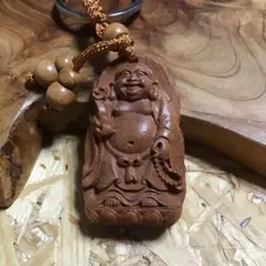招運・布袋様 縁起の良い桃の木 キーチャーム