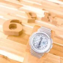 未使用【カシオ】CASIOベビージー腕時計BGA-195 スタッズ ダイヤル 銀
