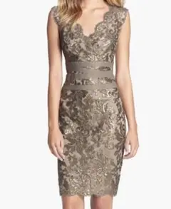 TADASHI SHOJI スパンコールドレス スモークパール Mサイズ