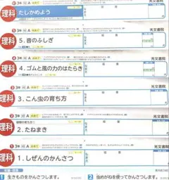 小学3年　理科　1学期　カラーテスト　大日本図書　光文書院　A