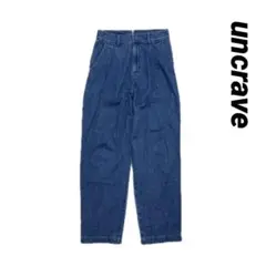 美品✨　uncrave アンクレイヴ　タックワイドストレートデニム　ブルー　M