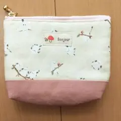 ❬未使用❭シマエナガ柄 ハンドメイド ミニポーチ