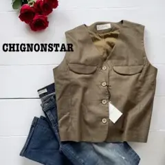CHIGNONSTARシニヨンスター 新品未使用ベスト ブラウン マニッシュ