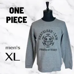 【ONE PIECE】スウェットシャツ　トラファルガーロー　裏起毛　グレーXL