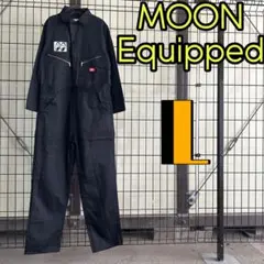 MOON Equipped ブラックオーバーオール つなぎ　長袖　美品　希少